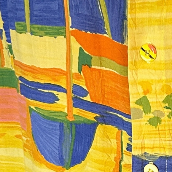 Jams World 100% Rayon Hawaiian Shirt Top Casual Tiki  Full Button Front Colorful - Picture 13 of 16